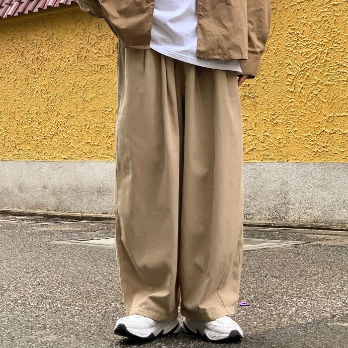韓国風ファッション ゆったり 無地 大人男子 春秋服 コーデ メンズ ガウチョパンツ