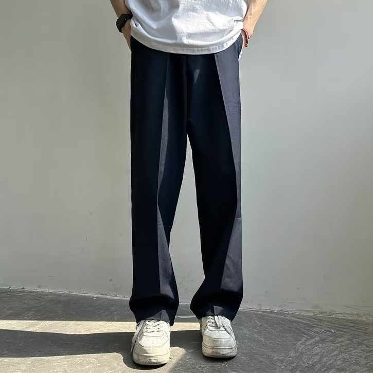 韓流ファッション 抜け感抜群 定番シンプル 大人気質アップ メンズ ストレートパンツ