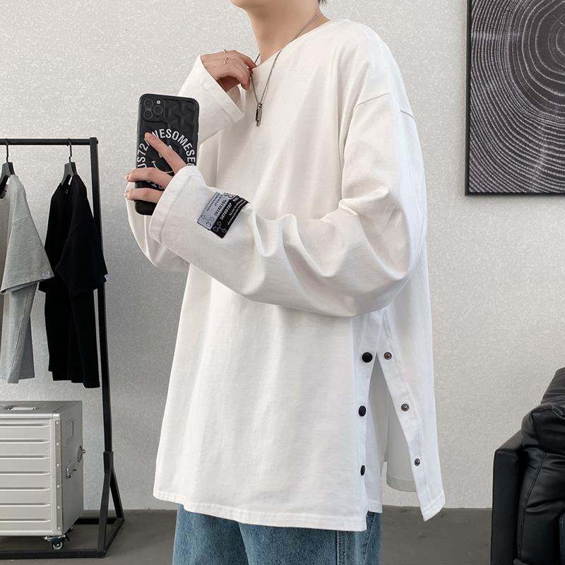 高級感 心地よい ファッション カジュアル 韓国系 春秋 メンズロングTシャツ