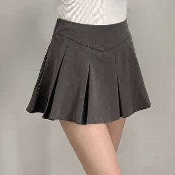 優しい雰囲気 韓国系 学園風 カジュアル シンプル Aライン 着痩せ効果 スカート