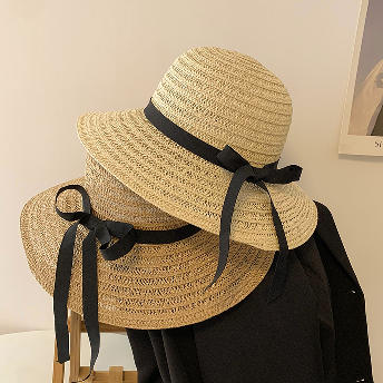 夏を楽しむ 帽子 幅広いつば 麦わら帽子 旅行 大つば リボン