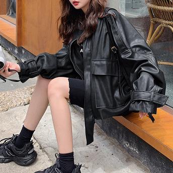 韓国系 超人気 ストリート系 韓国系 ファッション 無地 ジッパー スタンドネック ジャケット