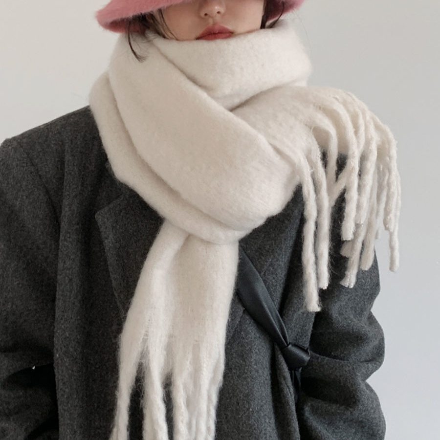 大流行新作 フリンジ シンプル スウィート 軽い着ごこち 冷え対策 冬 スカーフ