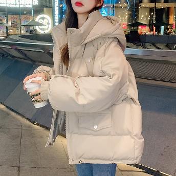 韓国で人気爆発 スウィート 着痩せ ジッパー フード付き 長袖 ファッション ダウンコート