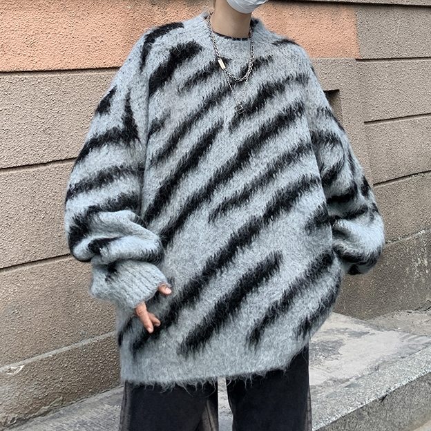 韓国風ファッション ツイル織り 秋冬 ラウンドネック シンプル ニット メンズセーター