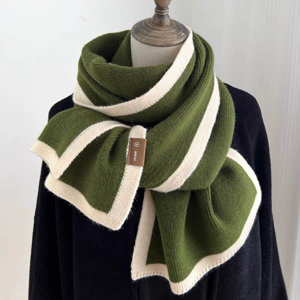 【7色展開 】超人気 ファッション配色 柔らかい 切り替え 秋冬 スカーフ