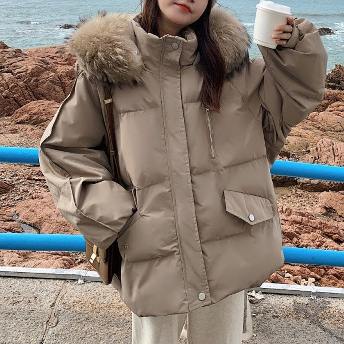 ins超人気 韓国風ファッション 全3色 暖かい 中綿 防寒 ふわもこ 防寒着 フード付き 無地 ダウンコート