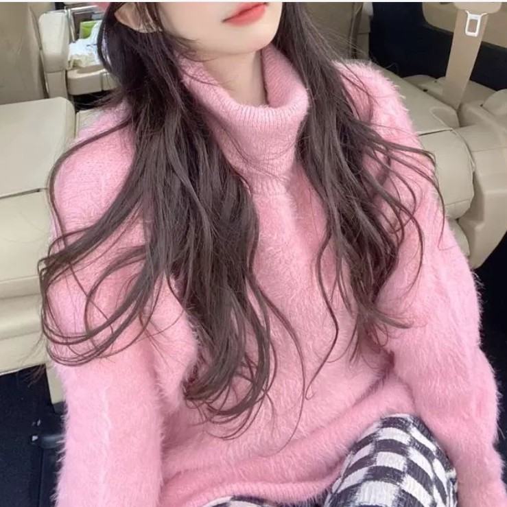 ファッション感満々 韓国系 伸縮性あり 防寒 ハイネック 体型をカバー ニットセーター
