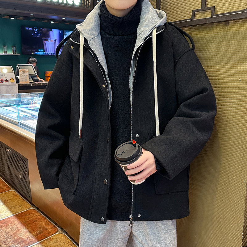レイヤード / 重ね着風 無地 カジュアル 韓国系 ストリート系 メンズジャケット