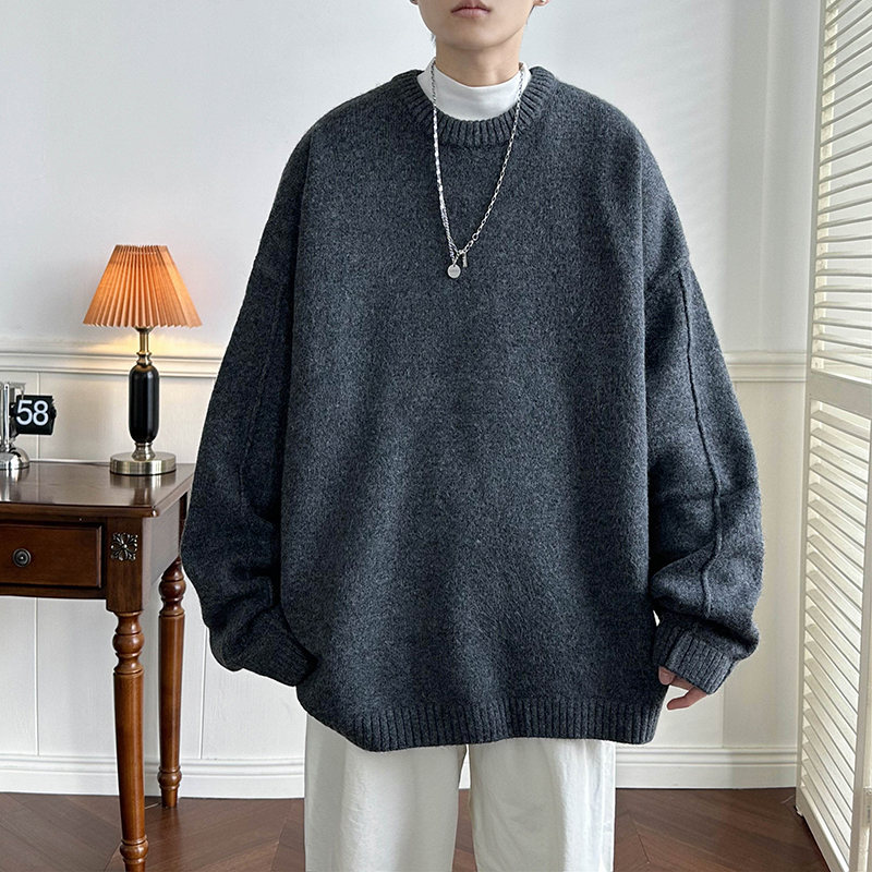 品質のいい新品 無地 秋冬 カジュアル 韓国系 シンプル ニット メンズセーター