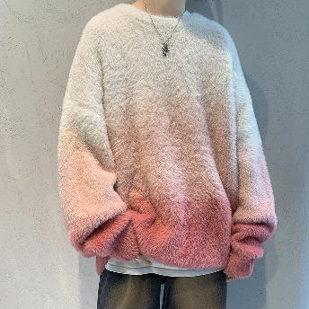 ファッション感満々 グラデーション色 長袖 ニット 韓国系 秋冬 メンズセーター