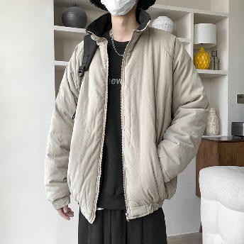 個性的なデザイン 韓国系 無地 秋冬 シンプル ファッション メンズダウンコート