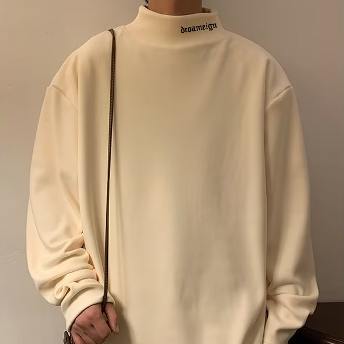 人気上昇中 ファッション シンプル 秋冬 モード系 ハーフネック メンズロングTシャツ