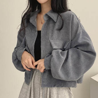 絶対欲しい 韓国風ファッション シンプル 折り襟 無地 ジャケット