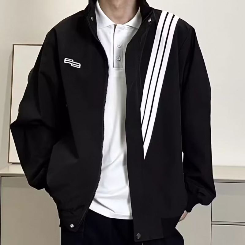 韓国で人気爆発 カジュアル ルーズ 配色 ジッパー スタンドネックメンズジャケット